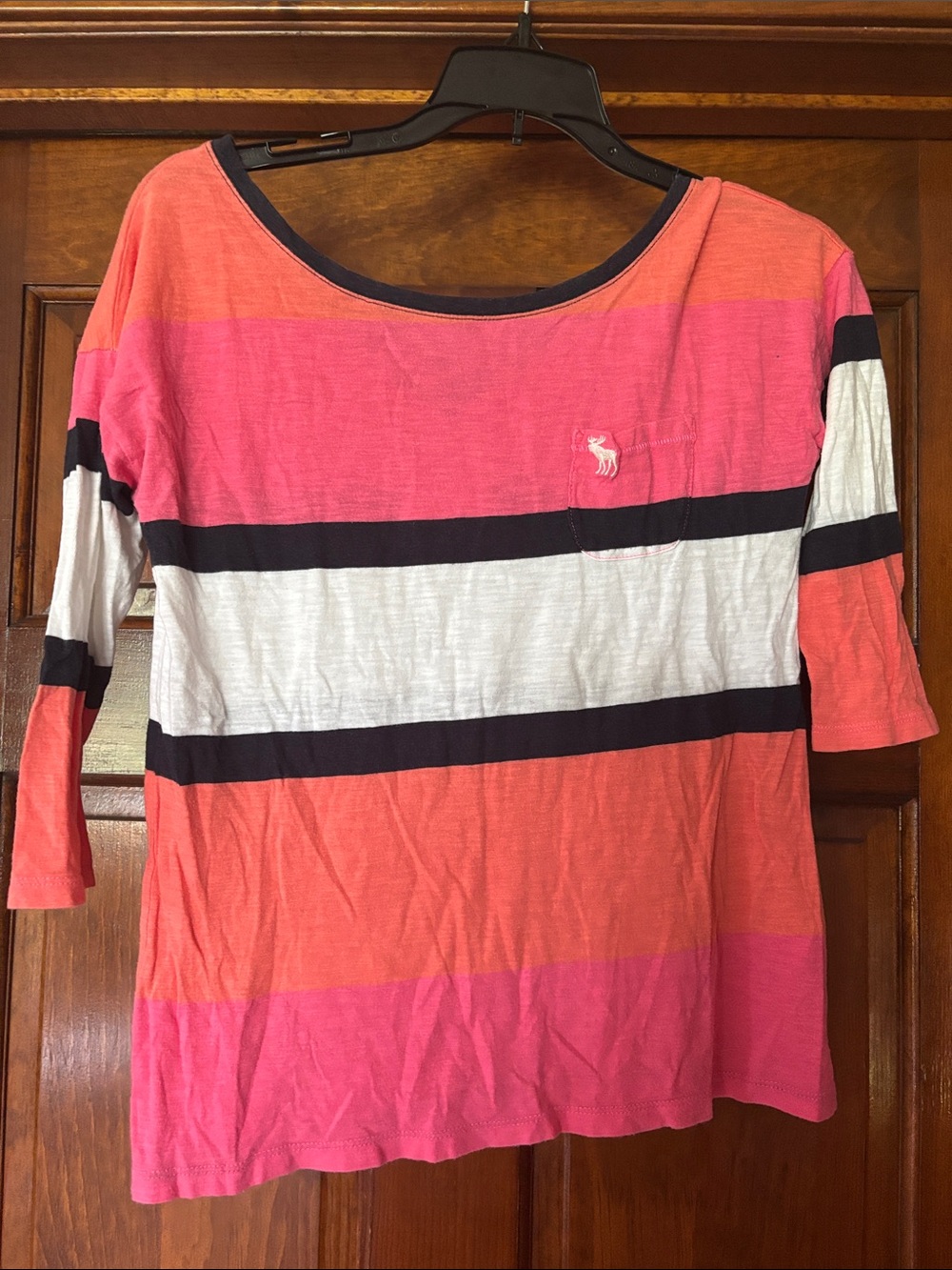 abercrombie kids Pink, Coral & White Striped Tunic